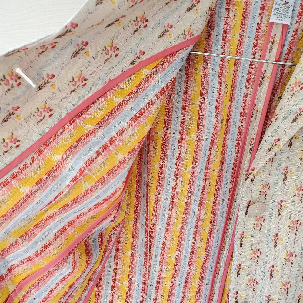 Sag Harbor Vintage-style Ditsy Floral Cottagecore Granny Chic Brocade Blazer - Picture 11 of 16